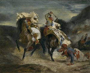 Souboj Giaoura a Hassana, 1826 od Ferdinand Victor Eugene Delacroix