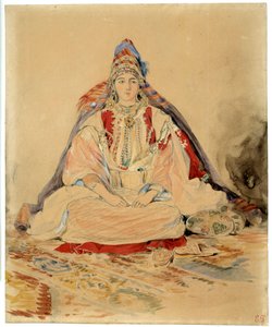 Židovské manželství Tangeru. Kresba akvarelem Eugene Delacroix (1798-1863) od Ferdinand Victor Eugene Delacroix