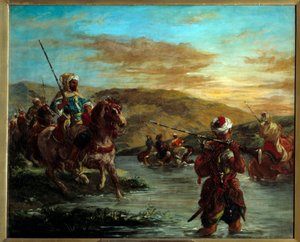 Průchod gue v Maroku. Obraz Eugene Delacroix (1798-1863) od Ferdinand Victor Eugene Delacroix