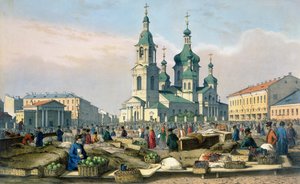 Senné náměstí v St. Petersburg, c.1840