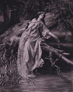 Scéna ze Shakespearova Hamleta (IV. dějství, scéna 7) (litho) od Ferdinand the Elder Piloty