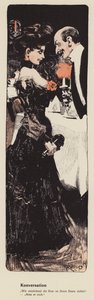 Muž si povídá s mladou ženou (barva litho) od Ferdinand von Reznicek