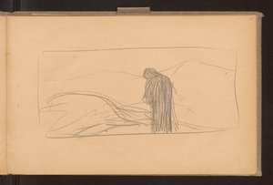 Recto: Der Tod des Pegasus; Verso: Skizzen von gekreuzten Ähren, Entwurf für die Dekoration der Ausgabe "Żurawce" Wl. 1910 od Ferdynand Ruszczyc