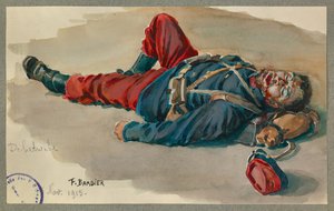 Vojín Delatroche ochotný hrát mrtvého, Gustrow od Fernand Barbier