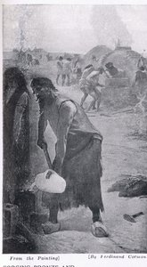 Kování bronzu a železa, ilustrace z "Hutchinsonových dějin národů", cca 1910