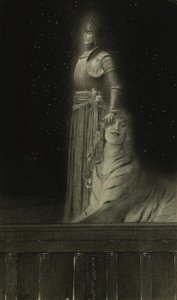 Avec Verhaeren: Un Ange With Verhaeren: An Angel, 1889. od Fernand Khnopff