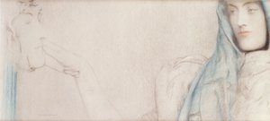 Studie k tajemství, kolem roku 1902 od Fernand Khnopff