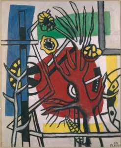 Strom na červeném pozadí od Fernand Leger