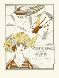 Reklama pro Verlaine, Modes, Spodní prádlo, Bibelots, hospoda. 1914 (tisk šablony) od Fernand Siméon