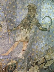Muž se srpem a kopím, detail z Cielo de Salamanca, kolem 1480-90