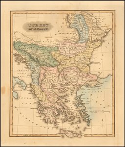 Mapa Turecka v Evropě z roku 1823, Fielding Lucas, Jr. od Fielding Lucas Jr.