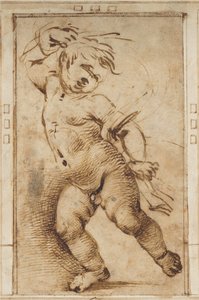 Tančící putto držící závěs od Filippino Lippi