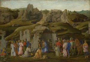 Klanění tří králů. Kolem roku 1480 od Filippino Lippi