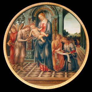 Marie s dítětem, andělé a Jan Křtitel od Filippino Lippi