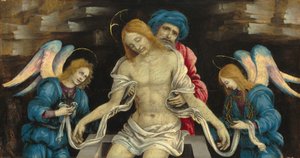 Pietà (Mrtvý Kristus oplakaný Nikodémem a dvěma anděly) od Filippino Lippi