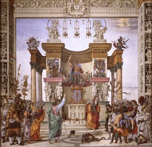 Svatý Filip vymítá démona z Martova chrámu, jižní stěna kaple Strozzi, kolem 1497-1502 (viz 208286) od Filippino Lippi