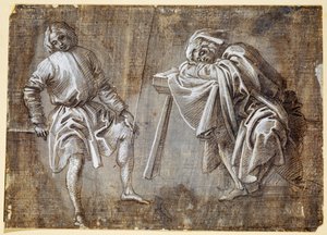 Dvě sedící postavy od Filippino Lippi