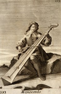 Muž hrající na monochord