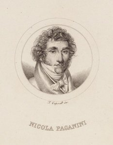 Portrét Niccola Paganiniho 1782-1840, 1840. od Filippo Caporali