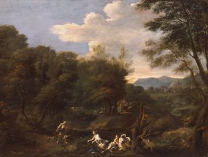 Diana a Actaeon (olej na plátně)