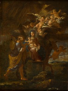 Útěk do Egypta, cca 1643-94 (olej na plátně)