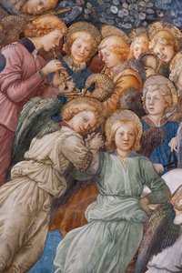Andělé, detail korunovace Marie od Filippo Lippi