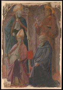 Svatí Augustin a František, svatý biskup a svatý Benedikt. od Filippo Lippi