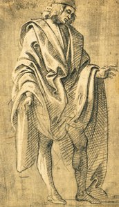 Studie lidské mužské postavy, kresba tužkou od Filippa Lippiho (asi 1457-1504) od Filippo Lippi
