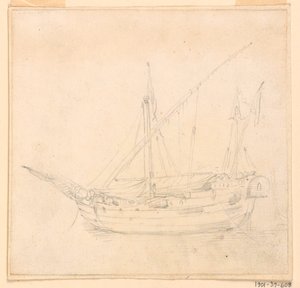 Kresba, Plachetnice, asi 1780 od Filippo Marchionni