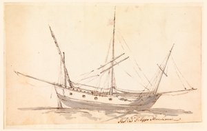 Kresba, Plachetnice, asi 1780 od Filippo Marchionni