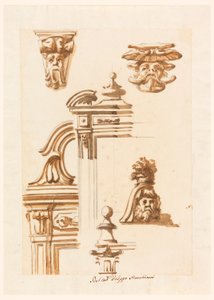 Kresba, architektonické studie, 1750-90 od Filippo Marchionni