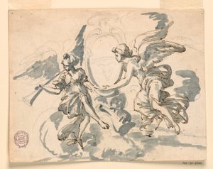 Kresba, Erb preláta, asi 1750 od Filippo Marchionni