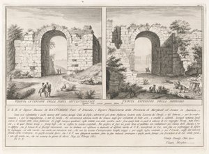 Dedication Page, od Antichit? di Pesto (Starožitnosti Paestum) od Filippo Morghen