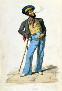 Je to guappo od F. Palizziho z po „“ Kostýmy království Neapole ““ od De Bourcarda od Filippo Palizzi