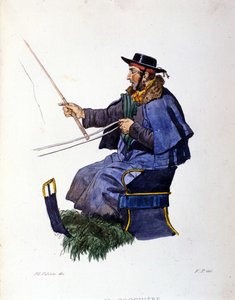 Malý podnik města Neapol: kočí. Rytina podle obrazu F. Palizzy. Z díla Francesca de Bourcard „“ Costumi del regno di Napoli““ od Filippo Palizzi