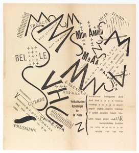 Čísla souhlásek slov ve Freedom. Futuristická slova, 1915. od Filippo Tommaso Marinetti