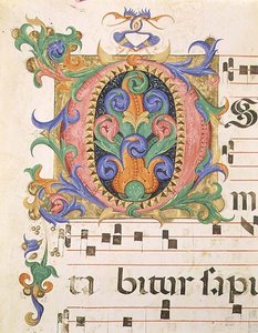 Misál 515 f.123r Iniciála 