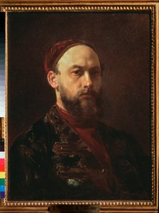 Autoportrét (Autoportrét) - obraz Firse Sergejeviče Zhuravleva (1836-1901), olej na plátně, ruské umění 19. století - Státní Treťjakovská galerie, Moskva od Firs Sergeevich Zhuravlev