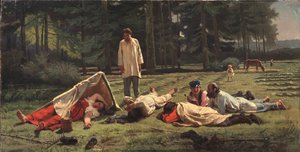 Odpočinek na sklizni sena, 1887