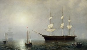 Loď Starlight, asi 1860 (olej na plátně) od Fitz Henry Lane