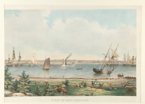 Pohled na New Bedford. / Z pevnosti poblíž Fairhavenu od Fitz Henry Lane