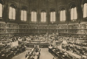 Čítárna Velké knihovny v Britském muzeu při pohledu od vchodu, c1935. od Fleming