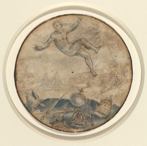 Muž padající z nebe od Flemish 17th Century
