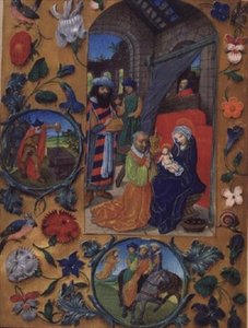 Přidejte Ms 17280 fol. 197b Klanění tří králů, z vlámské knihy hodin, Bruggy (vellum) od Flemish School