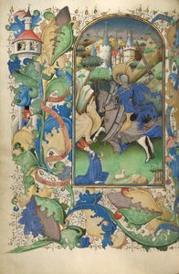Kniha hodin, 1450-55 (tempera, plátkové zlato a inkoust na pergamenu) od Flemish School