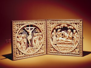 Ukřižování a ukládání do hrobu, kolem roku 1400 od Flemish School