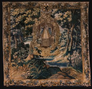 Vlámský gobelín. Krajina s černou Madonou. Ateliér Oudenaarde. 1665. od Flemish School