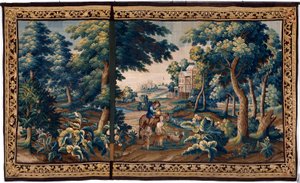 Vlámský gobelín. Konec 17. století. Majetek kostela Sint-Walburgakerk Oudenaarde (Dekenij van de Sint-Walburga). od Flemish School