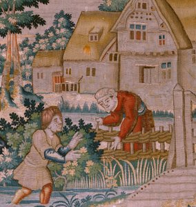 Vlámský gobelín. Tleskání rukou. Ateliér Oudenaarde. 17. století. od Flemish School