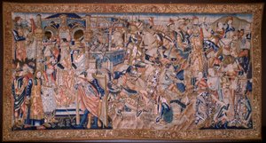 Vlámský gobelín. Průjezd Rudým mořem (Paso del Mar Rojo). Cca 1490. od Flemish School